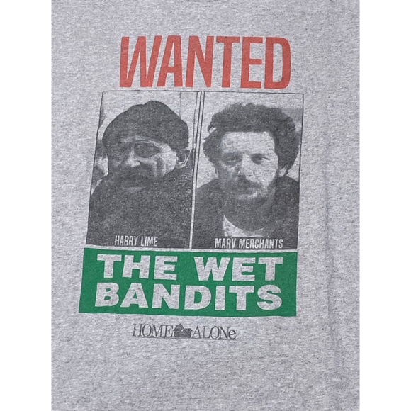 Mens Home Alone Gray The Wet Bandits Short Sleeve Tee size medium - Picture 3 of 5